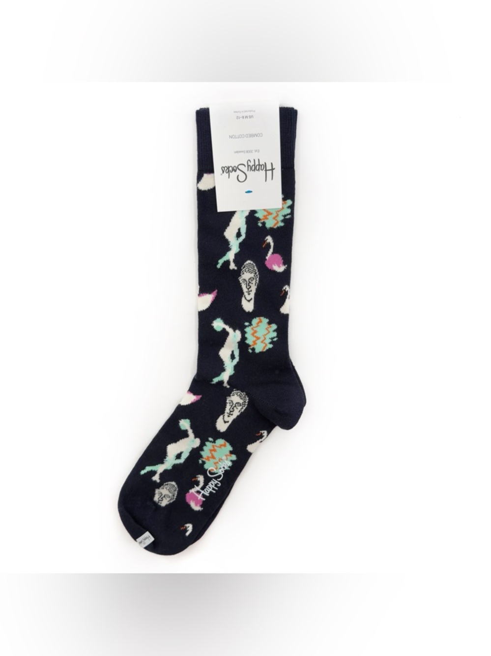 Happy Socks Day in the Park Crew Socks Statues Birds Mens Fun Gift